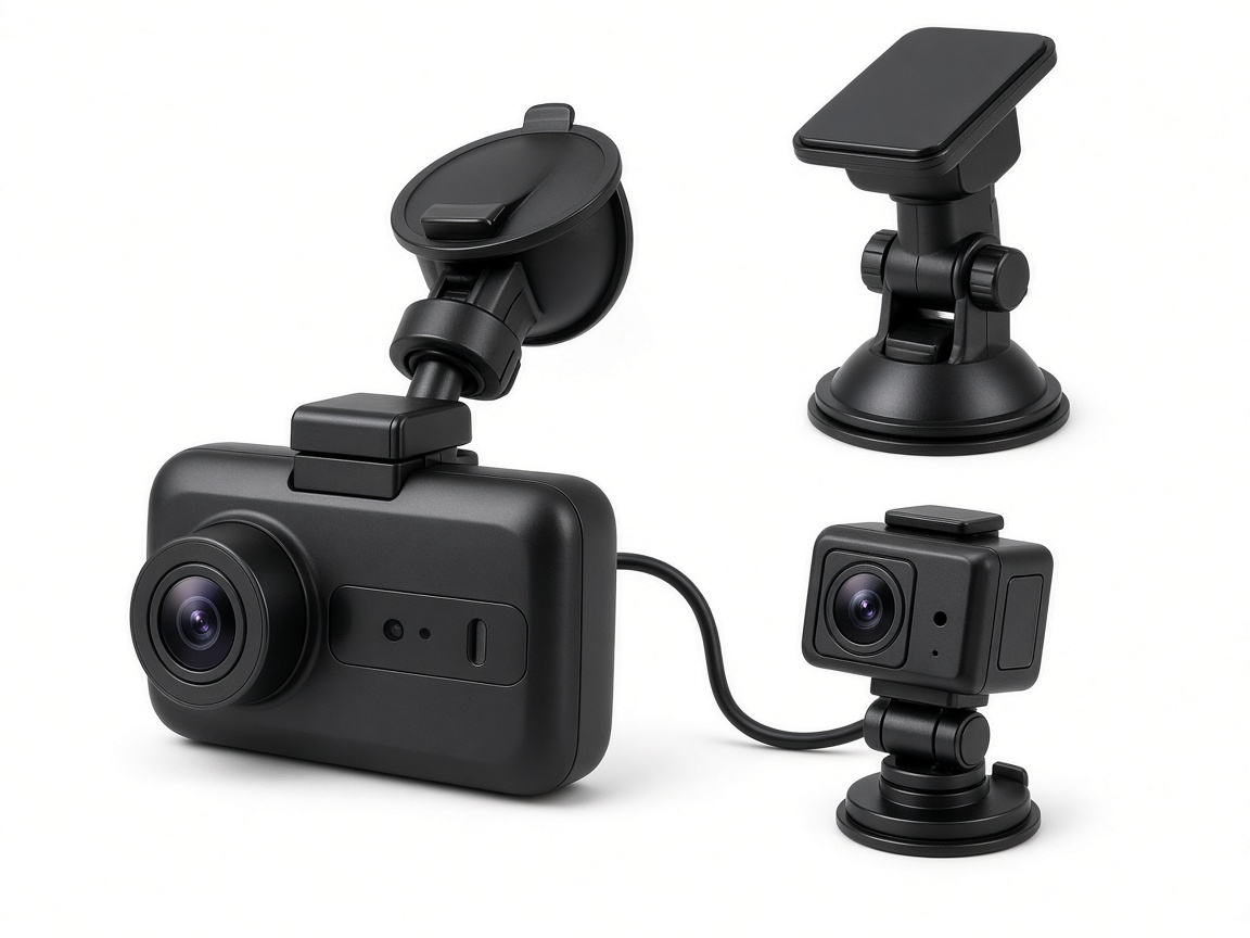 Dashcam moto double (avant/arrière), vue produit