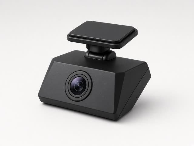 Dashcam compacte à supercondensateur avec support adhésif, vue produit
